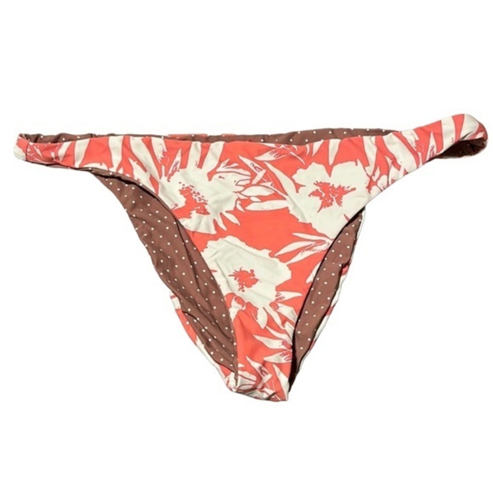 New O’Neill Women’s XL Polka Dot Floral Reversible Bikini Bottoms Carmina NWT